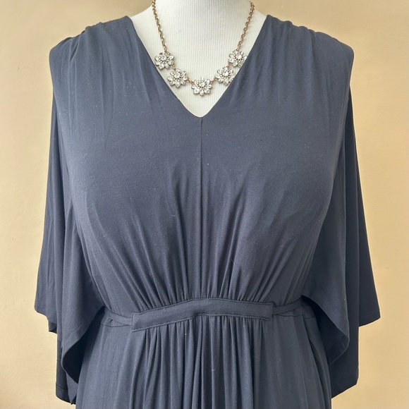 Soma Soft Jersey Flutter Sleeve Caftan Short Bra Dress Black Size XXL NWT - Picture 4 of 16